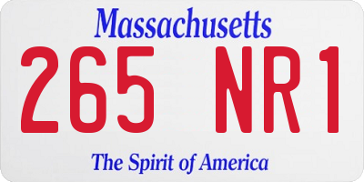 MA license plate 265NR1