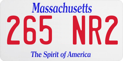 MA license plate 265NR2