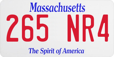 MA license plate 265NR4