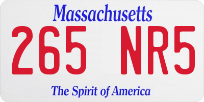MA license plate 265NR5
