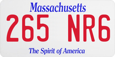 MA license plate 265NR6