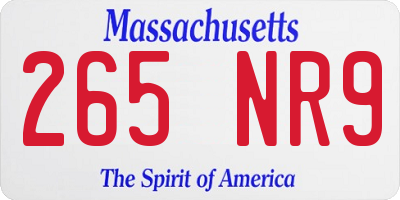 MA license plate 265NR9