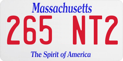 MA license plate 265NT2