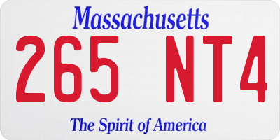 MA license plate 265NT4