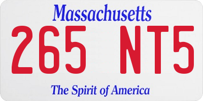 MA license plate 265NT5