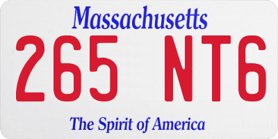 MA license plate 265NT6