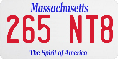 MA license plate 265NT8