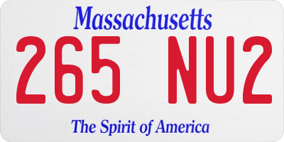 MA license plate 265NU2