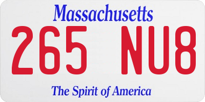MA license plate 265NU8