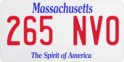 MA license plate 265NV0