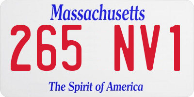 MA license plate 265NV1