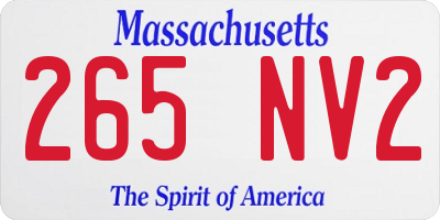 MA license plate 265NV2