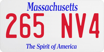 MA license plate 265NV4