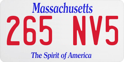 MA license plate 265NV5