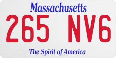 MA license plate 265NV6