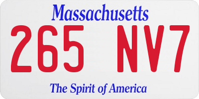 MA license plate 265NV7