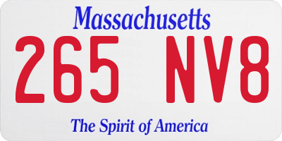 MA license plate 265NV8