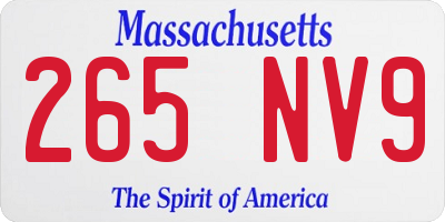 MA license plate 265NV9