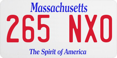 MA license plate 265NX0