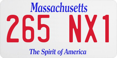 MA license plate 265NX1