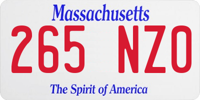 MA license plate 265NZ0