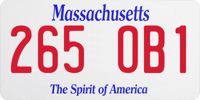 MA license plate 265OB1