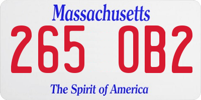 MA license plate 265OB2