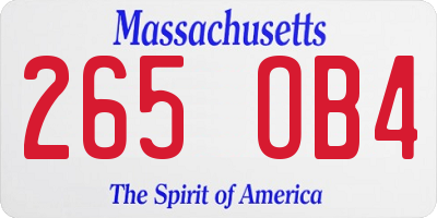 MA license plate 265OB4