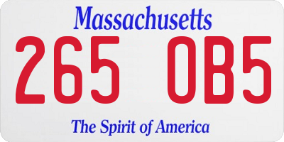 MA license plate 265OB5