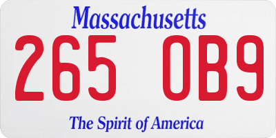 MA license plate 265OB9