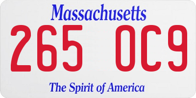 MA license plate 265OC9