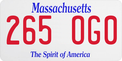 MA license plate 265OG0