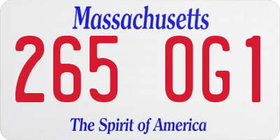MA license plate 265OG1
