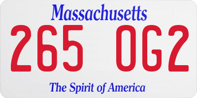 MA license plate 265OG2