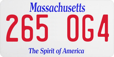 MA license plate 265OG4