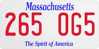MA license plate 265OG5