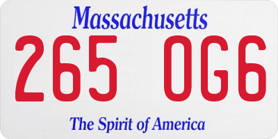 MA license plate 265OG6