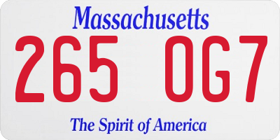 MA license plate 265OG7