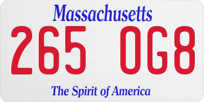 MA license plate 265OG8