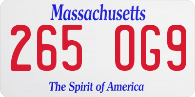 MA license plate 265OG9