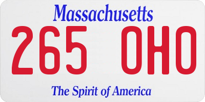 MA license plate 265OH0