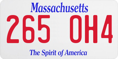 MA license plate 265OH4