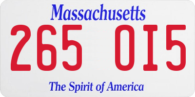 MA license plate 265OI5