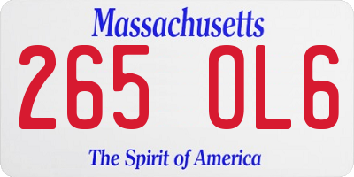MA license plate 265OL6