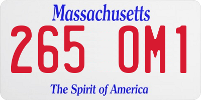 MA license plate 265OM1