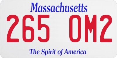 MA license plate 265OM2