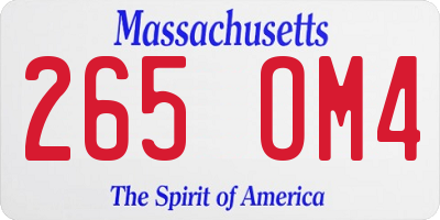 MA license plate 265OM4