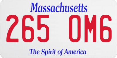 MA license plate 265OM6