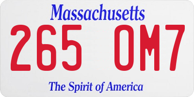 MA license plate 265OM7
