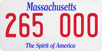 MA license plate 265OO0
